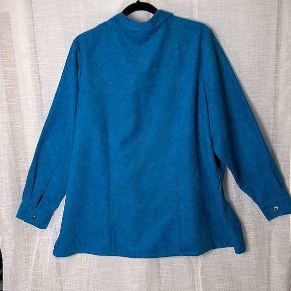 Penningtons button front lightweight  jacket,1X, textured,suede feel,EC, PTP 25 - Picture 5 of 12